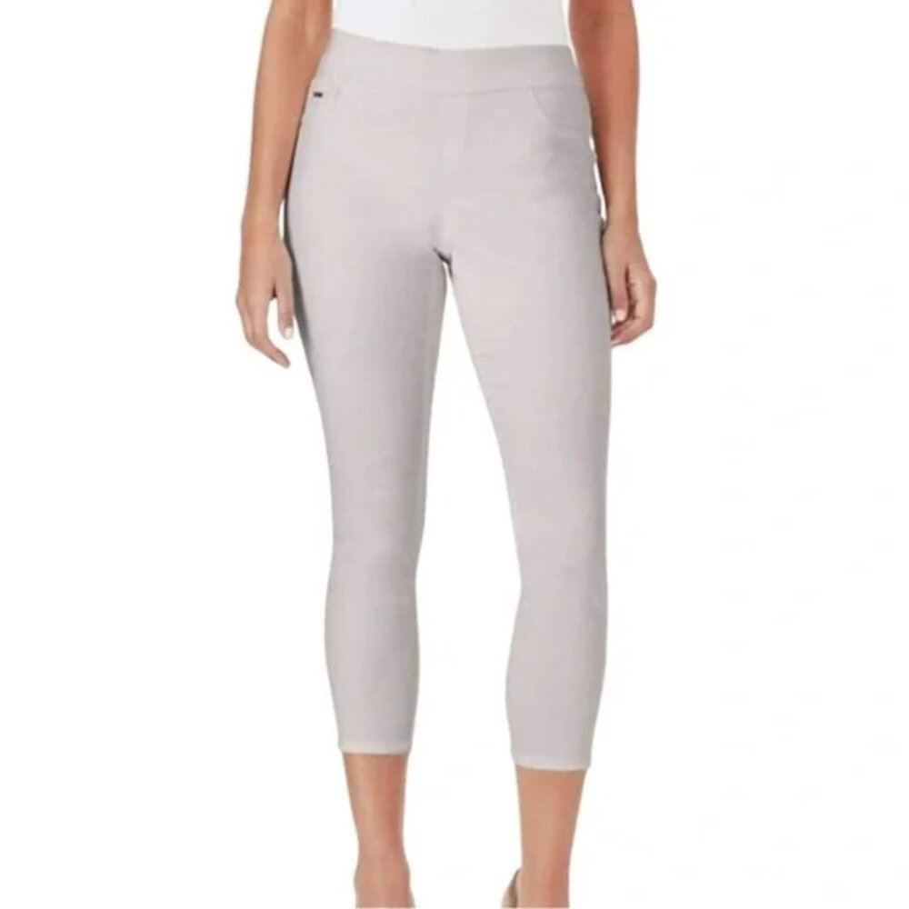 NEW Nine West Ladies Heidi Pull-On Crop Legging Cream Stone 4